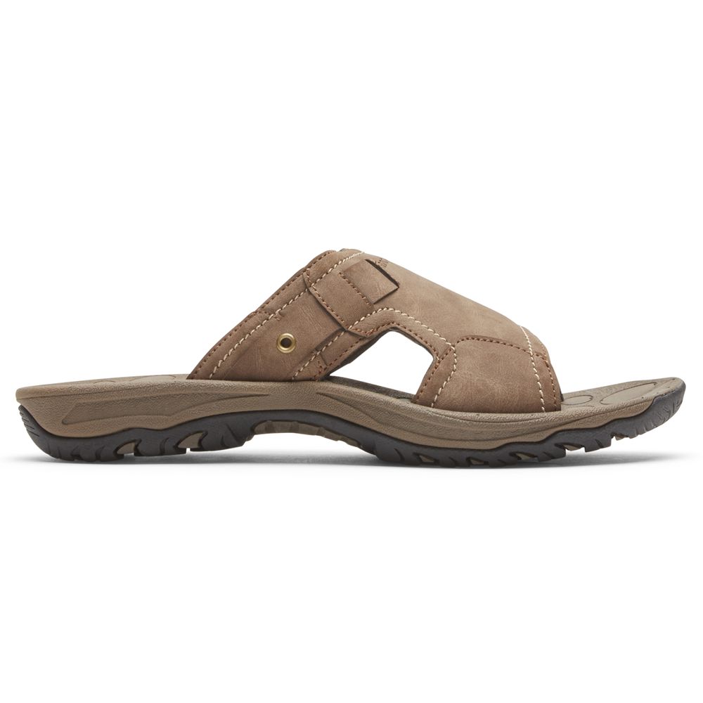 Rockport Men's Hayes Slide Sandals - Taupe - USA (5069DQFVM)